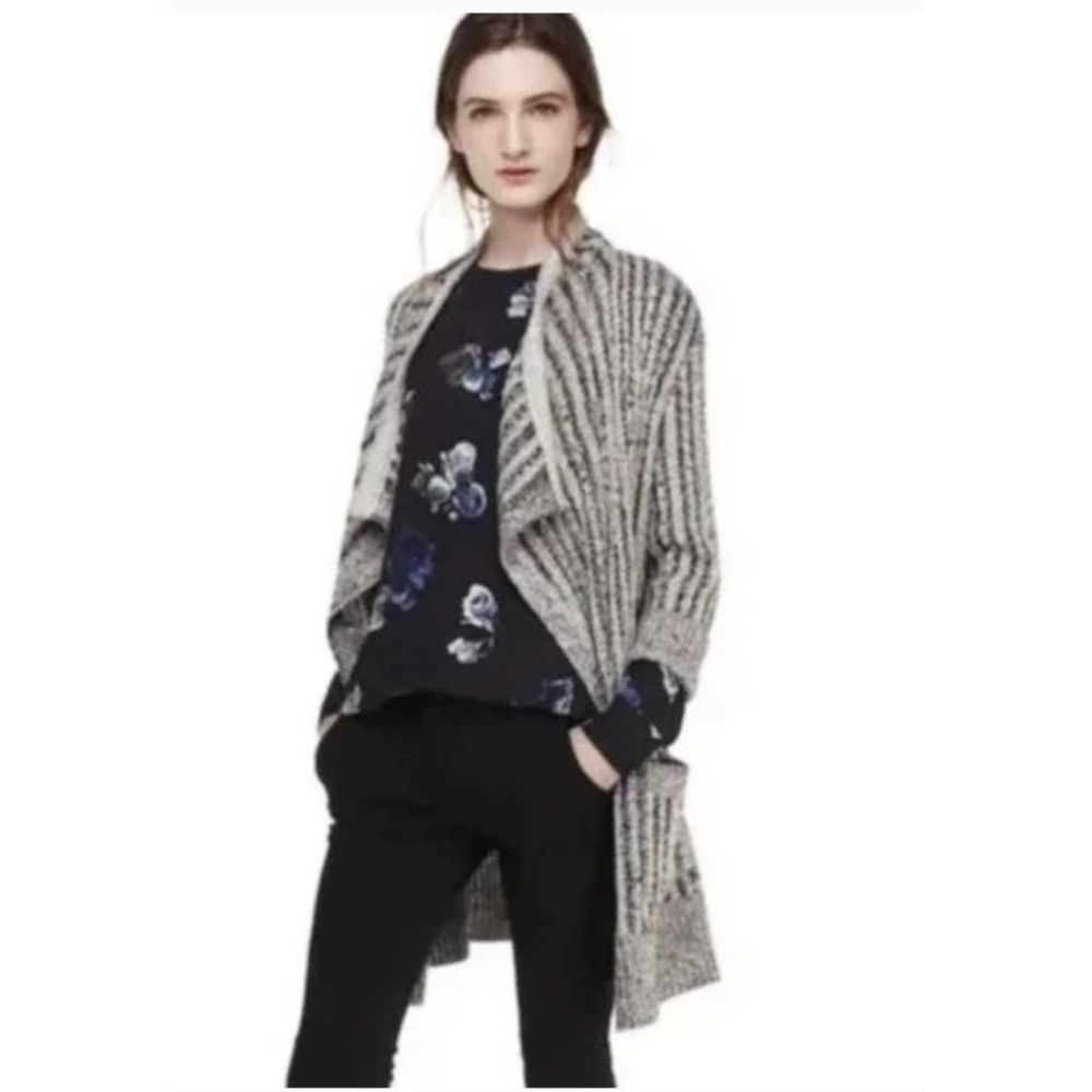 Thakoon Long Knit Cardigan Size M in Black/Gray Great Condition